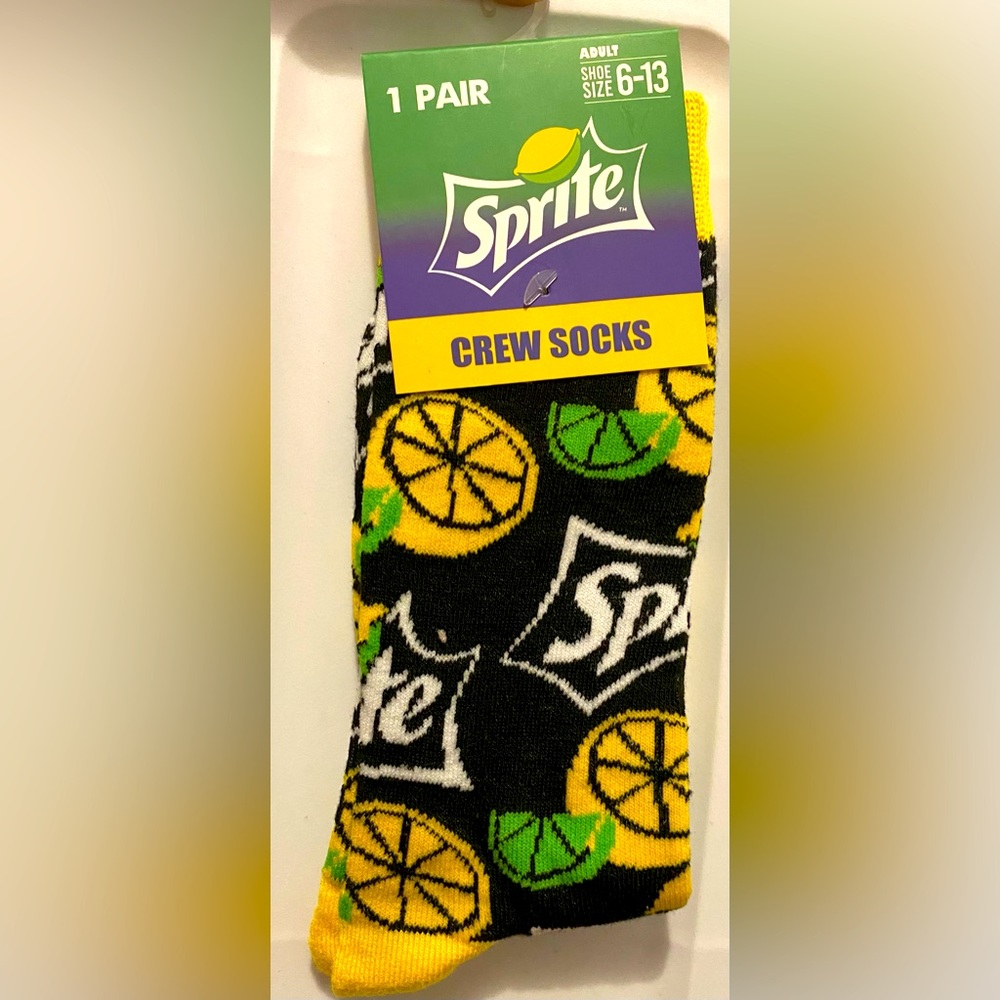 Fun Novelty Socks Featuring Sprite Soda Brand